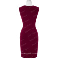 Belle Poque Stock Mujeres Slim Fit Sin mangas High Stretchy Hips-Wrapped vino tinto lápiz bodycon vestido BP000153-2